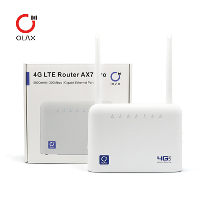 OLAX AX7 PRO Wifi वायरलेस राउटर 3G 4G LTE CPE 300mbps 5000mAh पावर वाईफाई राउटर मोडेम सिम कार्ड स्लॉट के साथ