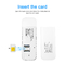 सफ़ेद मिनी पोर्टेबल 4G USB डोंगल Cat4 सिम कार्ड स्लॉट Wi-Fi डोंगल